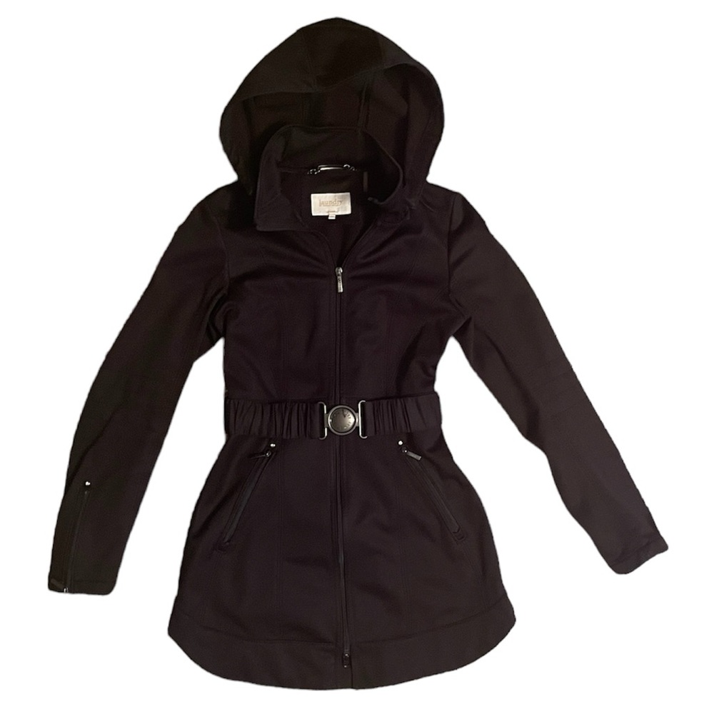 Laundry by Shelli Segal Black Hooded Jacket - XS